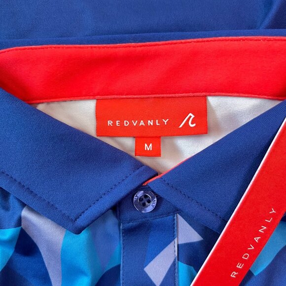 NWT Redvanly Polo Shirt Mens Geometric Bond Performance Golf Active Tech M - Picture 8 of 12
